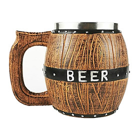 580ML Creative Wooden Barrel Design Mugs Drinking Cup Drinkware Coffee Tea Mug for Men