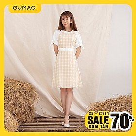 Đầm váy nữ DA10127 GUMAC thiết kế raglan phối tay