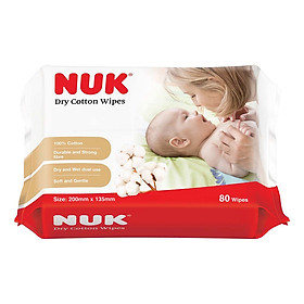 Bộ 6 Gói Khăn Vải Khô Đa Năng Nuk 80C X 6 Gói Dry Cotton Wipes, 80 Pc Bag