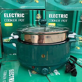 Mua Nồi lẩu điện mini đa năng 28cm  chống dính vân đá công suất 1000W tiện dụng 3 nấc – Logo ngẫu nhiên - Hàng nhập khẩu