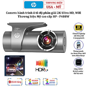 Mua Camera hành trình ô tô độ phân giải 2K Ultra HD  Wifi. Thương hiệu Mỹ cao cấp HP - F488W - Hàng Nhập Khẩu (Bảo Hành 12 Tháng)