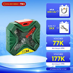 Bộ mũi khoan và vặn vít BOSCH X-Line 34 món, tiện lợi, siêu tiết kiệm để sử dụng đa năng - Hoa Sen Home - Hàng chính hãng