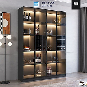 Mua Tủ Gỗ Để Vang Trưng Bày Cánh Kính 160cm Phòng Khách Gia Đình TR07