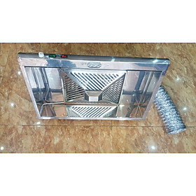Mua Máy hút mùi inox 304 quạt sên siêu khỏe.siêu êm. Công xuất 120W.kèm ống thun bạc . KT máy 70x45x28cm