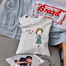 Túi Tote Nữ YOLA SHOP Túi Vải Thời Trang Ullzang Hàn Quốc, Giá Rẻ Đeo Vai Đi Học, Đi Làm, Đi ChơiTUIV.001