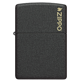 Bật Lửa Zippo Classic Black Crackle Chính Hãng – Zippo Regular Standard Đen Nhám Logo Khắc Laser – Chống Gió Mỹ
