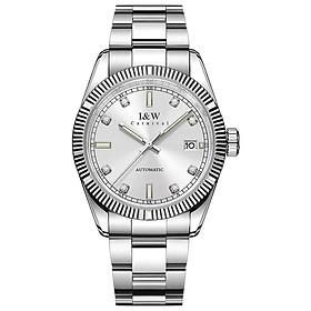 Đồng hồ nam chính hãng I&W CARNIVAL 786G-T1,hàng mới fullbox,kính sapphire,chống xước,chống nước 50m,Bh 24 tháng,máy cơ (automatic),mặt đen dây thép trắng