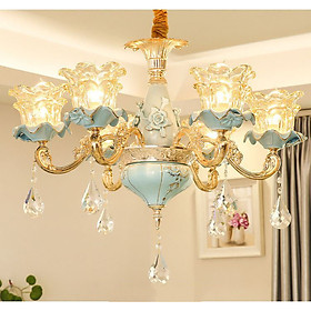 Đèn chùm ZUMAN 8 tay trang trí nội thất sang trọng, hiện đại - kèm bóng LED chuyên dụng.