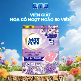Túi 50 Viên Giặt Tiện Lợi 3 trong 1 Maxpure Hương Hoa Cỏ Ngọt Ngào