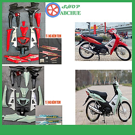 DÀN ÁO - BỘ VỎ NHỰA Wave A100- A50 đủ màu hót : Đỏ, Xanh ngọc, Xanh dương, Xanh nõn chuối, Trắng, Cam. Xám xi măng,Bạc