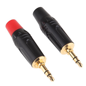 2x 3.5mm 3Pole Male Repair Earphones Audio Solder  Plug Adapter
