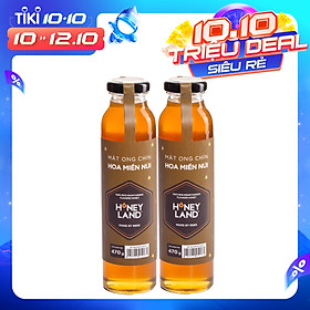 COMBO 2 CHAI Mật Ong Chín Hoa Miền Núi Nguyên Chất Honeyland 470g