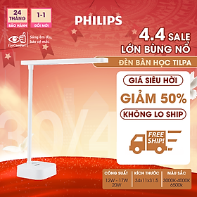 Đèn bàn Philips bảo vệ mắt DSK212 Tilpa PT 5W 4000K -  Điều chỉnh độ sáng, êm dịu cho đôi mắt khỏe đẹp