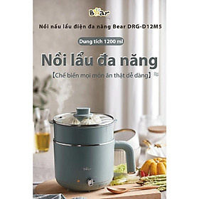 Nồi lẩu hấp điện 2 tầng đa năng Bear DRG-D12M5 dung tích 2L chất liệu an toàn chịu nhiệt lõi thép không gỉ Tuli Store