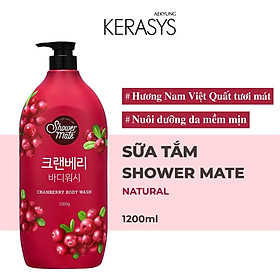 Sữa tắm cao cấp Hàn Quốc Showermate Natural Cranberry (Hương Nam Việt Quất tươi mát) 1.2 kg