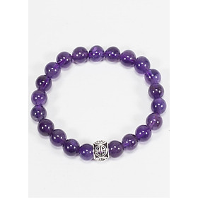 Vòng đá Thạch Anh Tím phối charm bạc (8mm) Ngọc Quý Gemstones