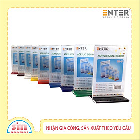 Kệ mica 2 mặt Enter E10-U LR 100x150mm đế lùa uốn bằng