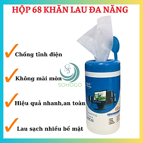 Mua Khăn lau màn hình đa năng 68 miếng-Khăn vệ sinh đa năng dùng lau kính  bàn phím  chuột máy tính  màn hình LCD  màn hình máy tính  điện thoại … Hàng nhập khẩu