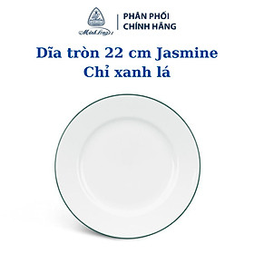 Mua Dĩa tròn 22 cm  Jasmine Chỉ Xanh Lá Gốm sứ cao cấp