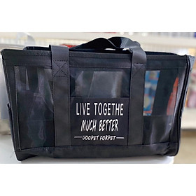 Túi xách vải lưới Live Togethe Much Better đựng dụng cụ trang điểm,đồ làm tóc, mỹ phẩm trang điểm - Hity Beauty