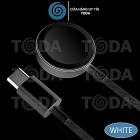 Mua Cáp Sạc Bện Vải Đế Sạc cho Apple Watch Series 4.5.6.7.8.9.SE2.10 / Apple Watch Ultra 1&2 Cổng USB Type C (Màu Trắng) - Hàng Chính Hãng