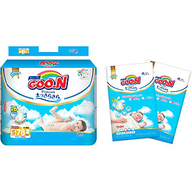 Tã dán Goon Premium cao cấp gói siêu đại S78 (4 ~ 8kg) + Tặng thêm 10 miếng cùng size
