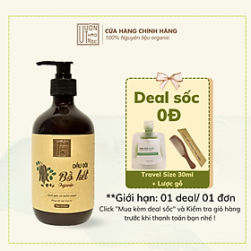 Dầu gội bồ kết vườn thảo mộc organic cho mái tóc chắc khỏe hương thơm mát tự nhiên chai vừa 300ml/500ml