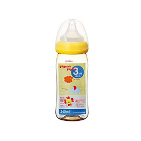 Bính Sữa Pigeon Nội Địa Nhật Cổ Rộng PPSU Mật Ong 240ml Màu ngẫu nhiên