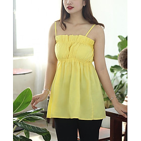 YU CHERRY | Áo dây nhún ngực bảng bự co dãn Ana Shirred Top YA426