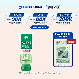 Sữa rửa mặt kiểm soát nhờn ngăn ngừa mụn dạng gel Acnes Oil Control Cleanser 100g
