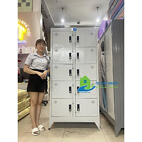 Tủ hồ sơ locker cao cấp dày dặn - Tủ locker 10 cửa có khóa riêng BA