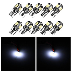 10 cái Bóng đèn Xe hơi T10 LED Trắng 5730 8SMD 12V Xe Bên Nêm Ánh sáng Trắng Ánh sáng Xe Nội thất Bóng đèn Kiểu dáng Xe hơi