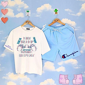 Set đồ bộ Quần Shorts Lửng Kẻ 3 Sọc Quần Ulzzang Ống Rộng Quần Đùi Kẻ Sọc