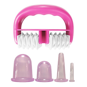 Massage Roller & Silicone Cupping Set Cupping Jar Set Facial Lifting Massage Cups with Roller for Skin Beauty & Health