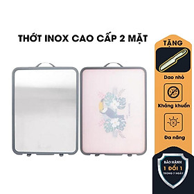 Mua Thớt Inox 304 Kháng Khuẩn Chống Ẩm Mốc 2 Mặt Cao Cấp + Tặng dao nhỏ