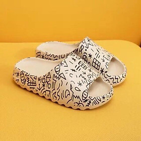 Dép bánh mì ulzzang bánh mỳ độn đế Họa tiết siêu êm, siêu nhẹ DBM05 FORM RỘNG