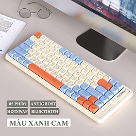 Mua Bàn phím cơ không dây LANGTU GK85BT Golden Switch có hotswap với 3 chế độ kết nối BLUETOOTH/ Chip USB/ Dây Type-C kèm theo 19 chế độ đèn LED - Hàng Chính Hãng