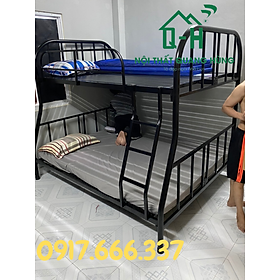 Mua GIƯỜNG TẦNG SẮT ÓNG TRÒN 1M4X1M6 MÀU ĐEN DÀNH CHO GIA ĐÌNH