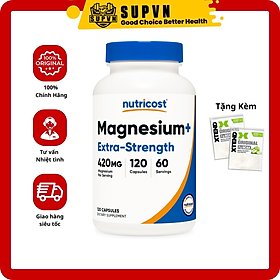 Nutricost Magnesium + Extra Strength 420mg (120 Viên - 240 Viên) - Viên Uống Hỗ Trợ Giấc Ngủ Cải Thiện Trí Nhớ, Đau Đầu