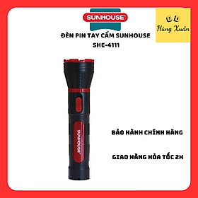 Đèn Pin Tay Cầm Cỡ Lớn Sunhouse SHE-4111 - Đen Đỏ (1W)