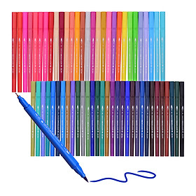 60 Colors Dual Tip Flexible Brush Marker Pen 0.4mm Fineliner Tip & 1-2mm Highlighters Brush Tip for Adults Kids Drawing
