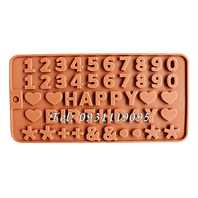 Mua Khuôn silicon làm bánh  rau câu  socola Happy Birthday - Mã số 1297