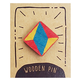 Huy Hiệu Cài Áo Gỗ Họa Tiết Gạch Bông GB011