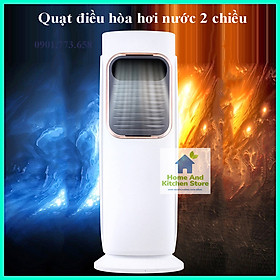 Quạt hơi nước - quạt không cánh 2 chiều CÓ ĐIỀU KHIỂN + GEL ĐÁ, ĐÈN LED, quạt điều hòa hơi nước, quạt sưởi không cánh đa năng