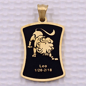 Mặt dây chuyền cung Hải Sư - Leo inox vàng kèm móc inox vàng, Cung hoàng đạo