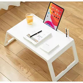 Mua BÀN NHỰA GẤP GỌN THÔNG MINH CÓ KHE ĐỂ DIỆN THOẠI & IPAD VÀ CẮM BÚT PHONG CÁCH HÀN QUỐC