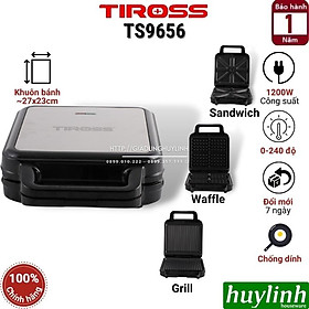 Máy làm - nướng bánh sandwich hotdog waffle Tiross TS9656 - 3 trong 1 - 1200W - Hàng chính hãng