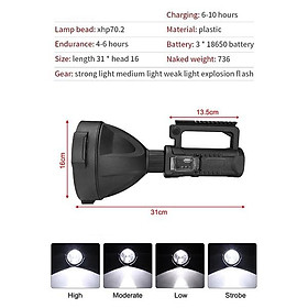 Đèn pin siêu sáng, tuần tra,kiêm sạc điện thoại dự phòng,chiếu sáng 1000m, chống nước,pin trâu. W591 và W590