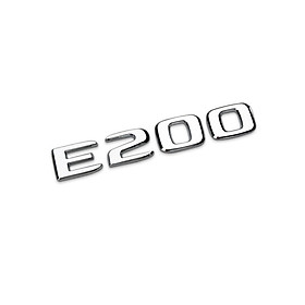 Decal tem chữ E200 dán đuôi xe ô tô, xe hơi chất liệu Nhựa ABS