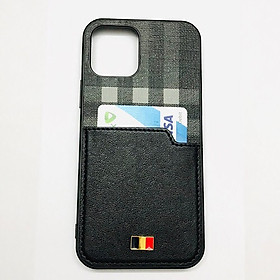 Ốp lưng dành cho iPhone 13 Pro Max Defend Card Shock Chống sốc (caro đen)